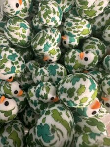 Rubber ducks shamrock pattern silicone focal bead